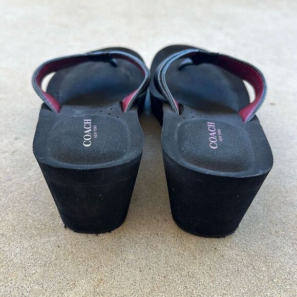COACH Jolene Signature Wedge Flip Flop Women’s Sz 8.5 - Picture 4 of 15